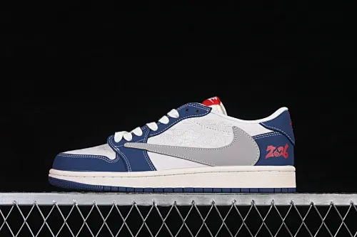 All categories Air Jordan Jordan series basketball shoes Air Jordan 1 Low High-end customized low-top sneakers Air Jordan 1 Low AJ1 Joe 1 navy blue and white High-end customized low-top retro basketball shoes JJ2508-106